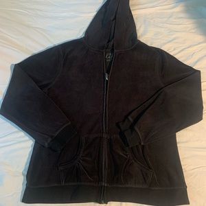 Black velvet zip up
